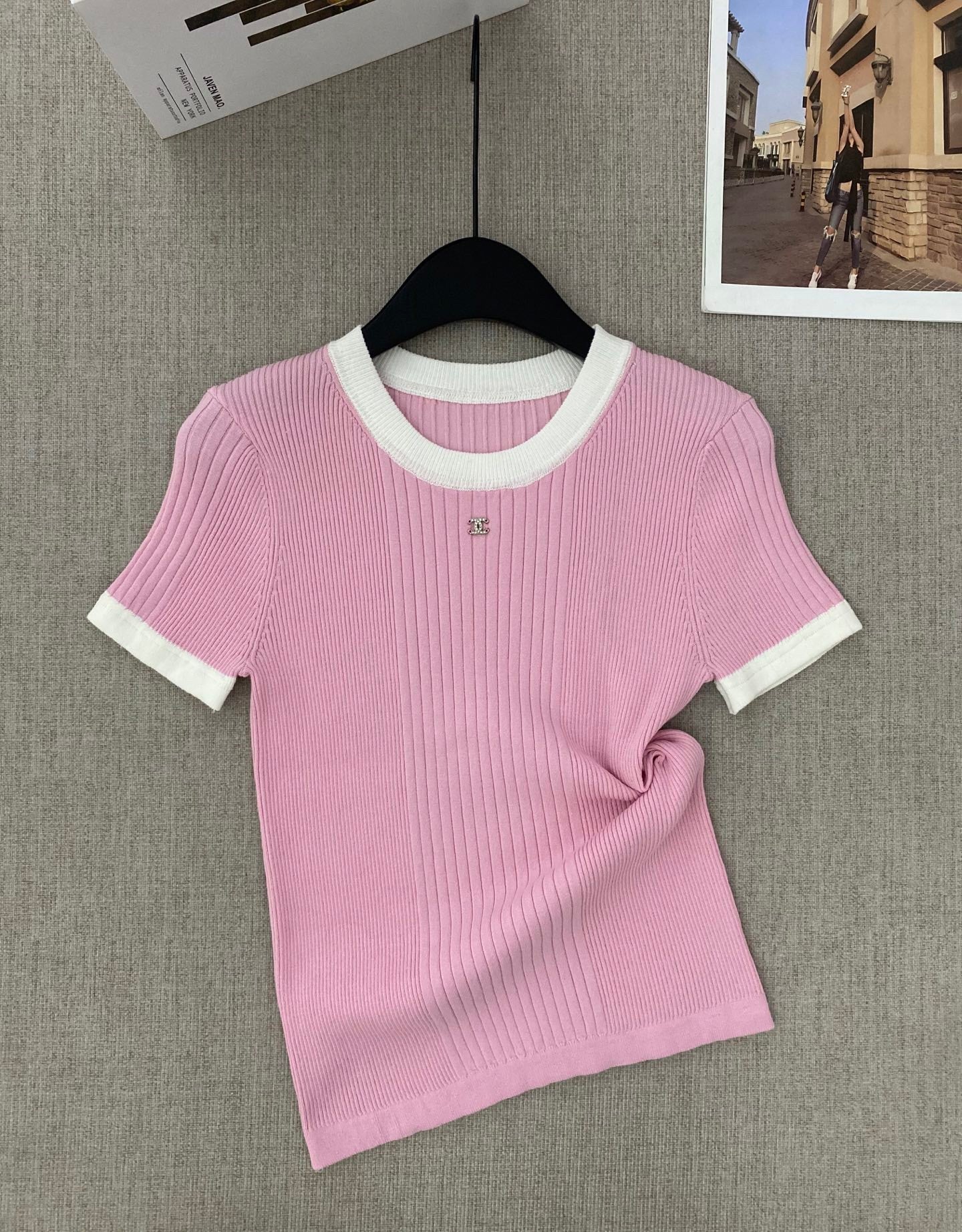 Pink Metallic Label Short Sleeve