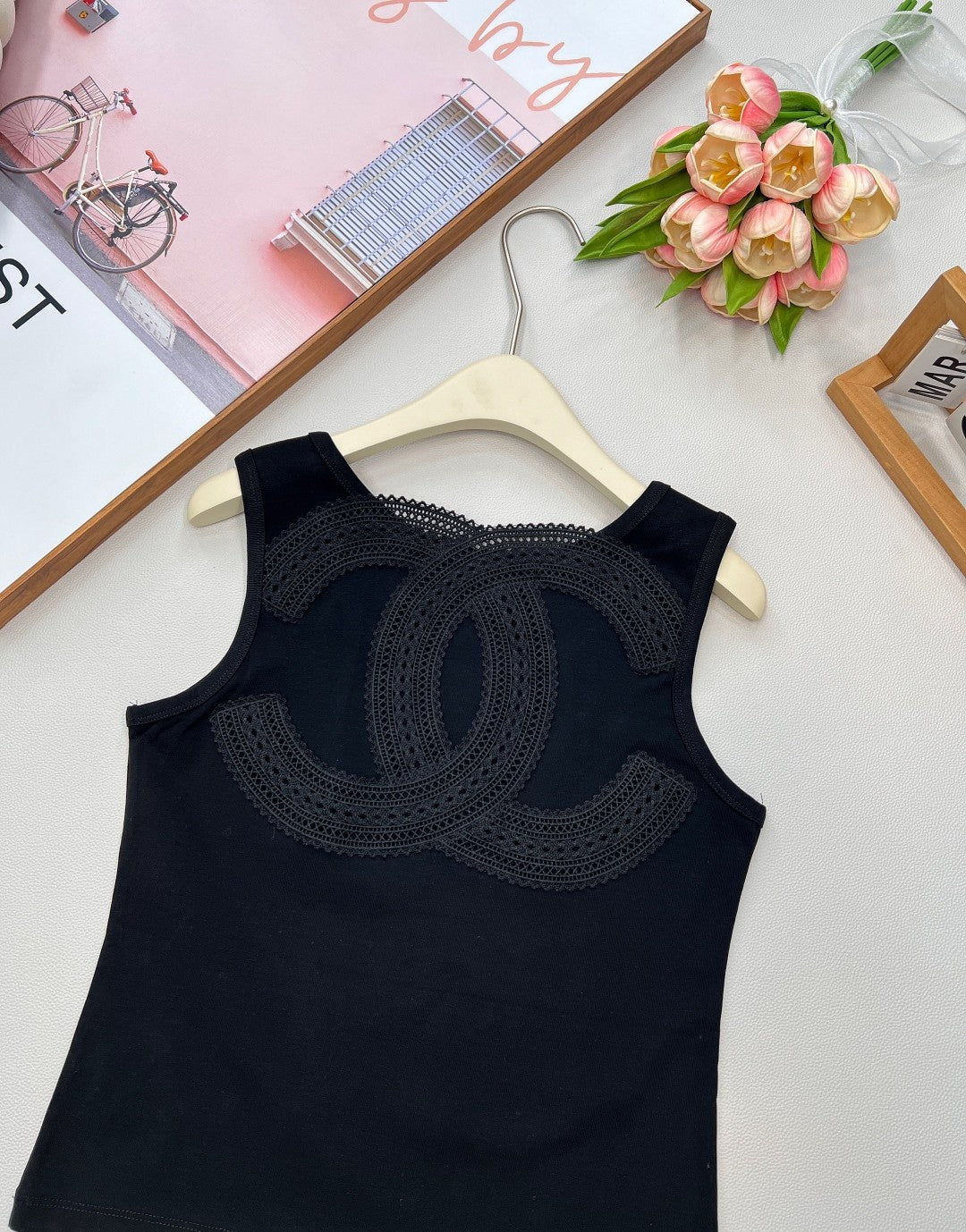 Lace vest at back
