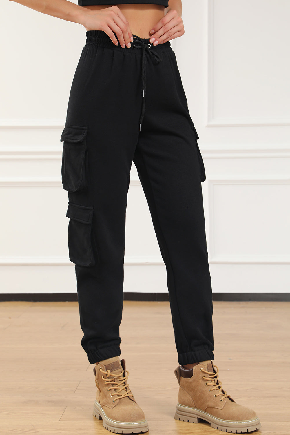 cargo drawstring sweat pants