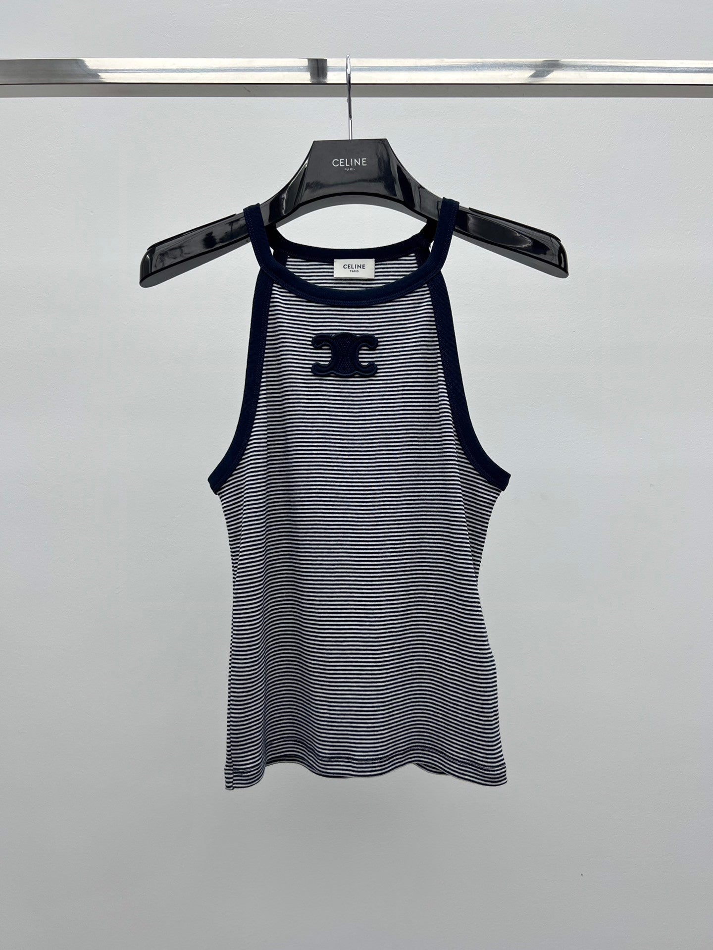 pinstriped undershirt