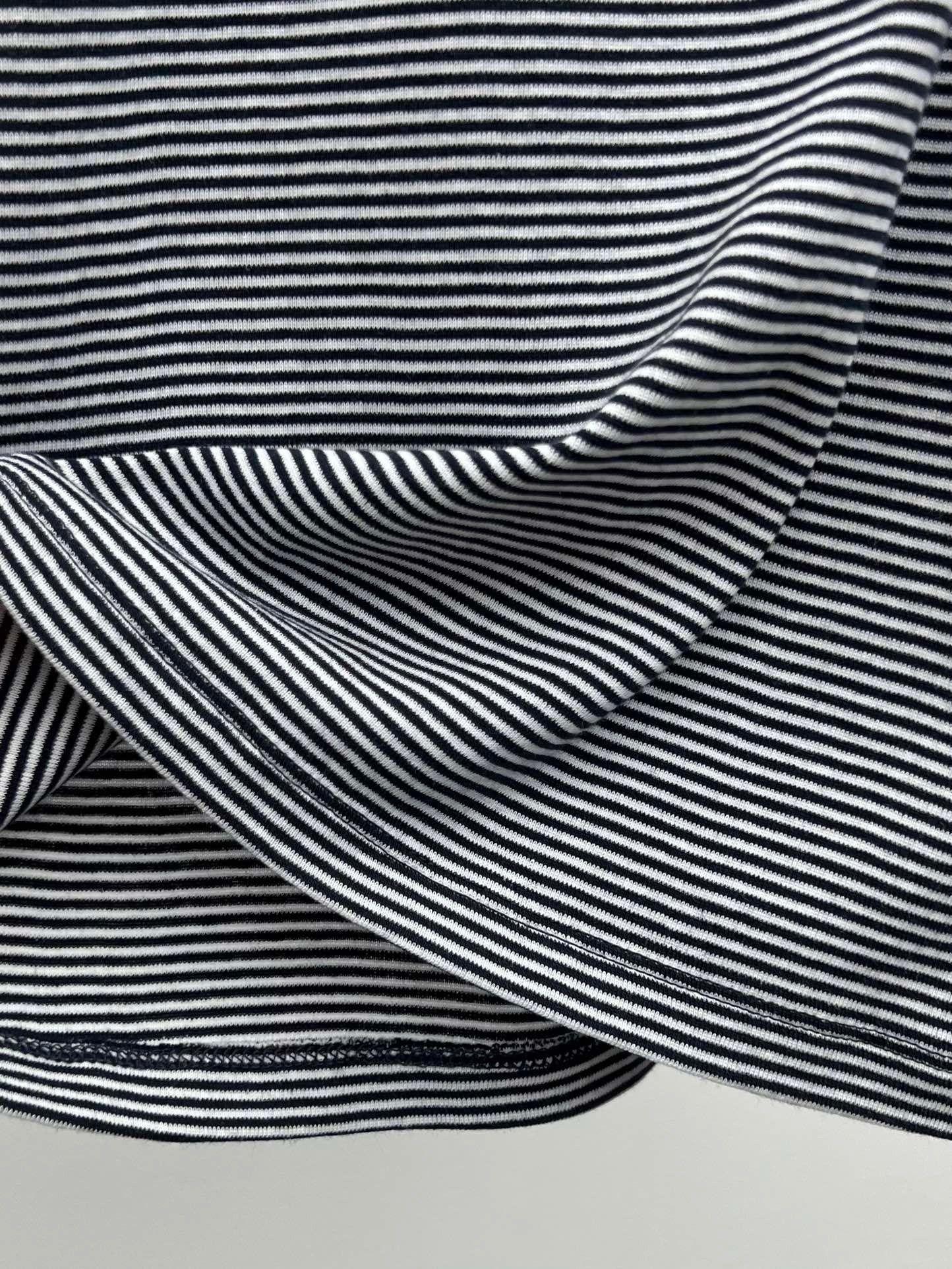 pinstriped undershirt