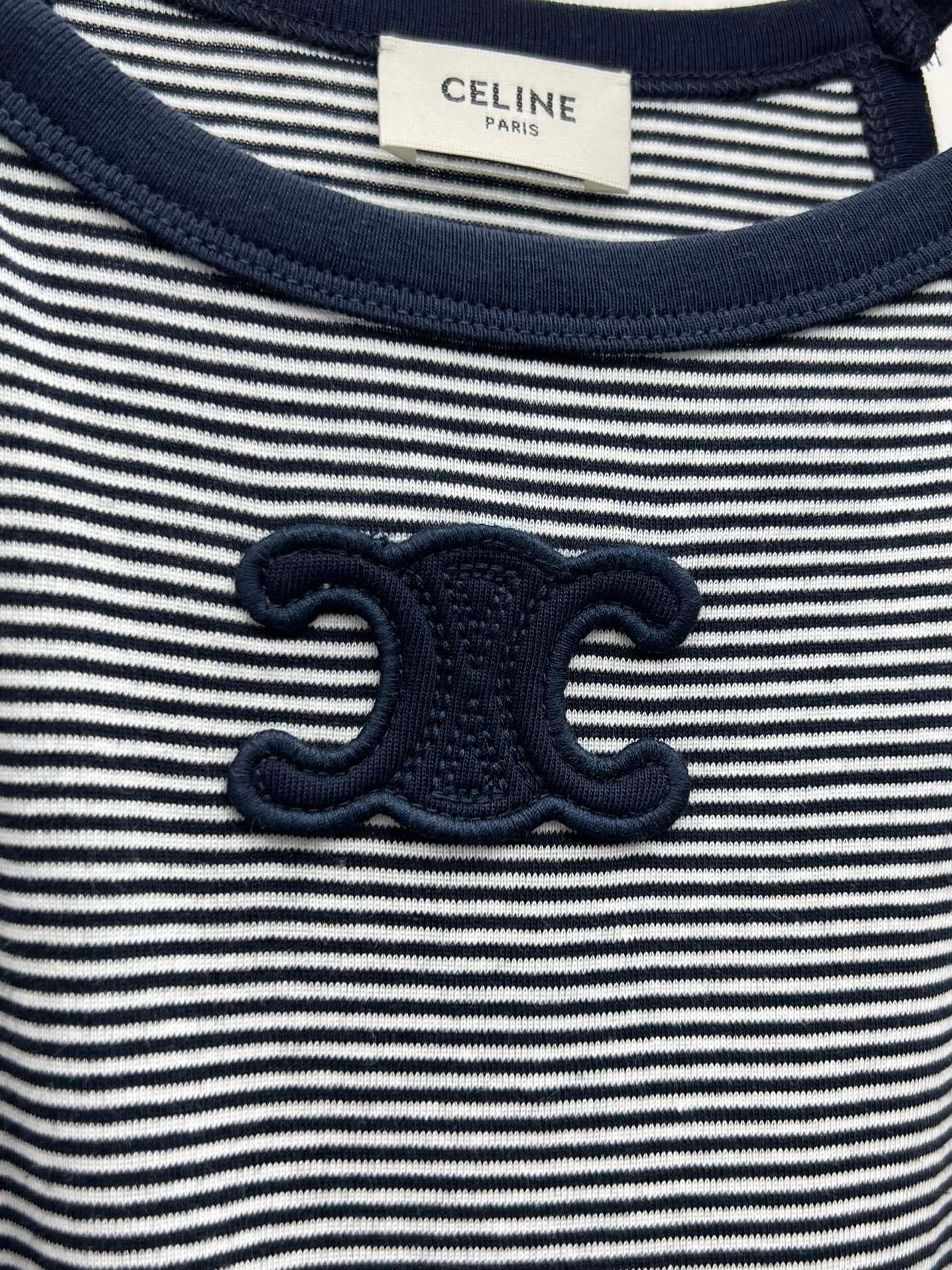 pinstriped undershirt