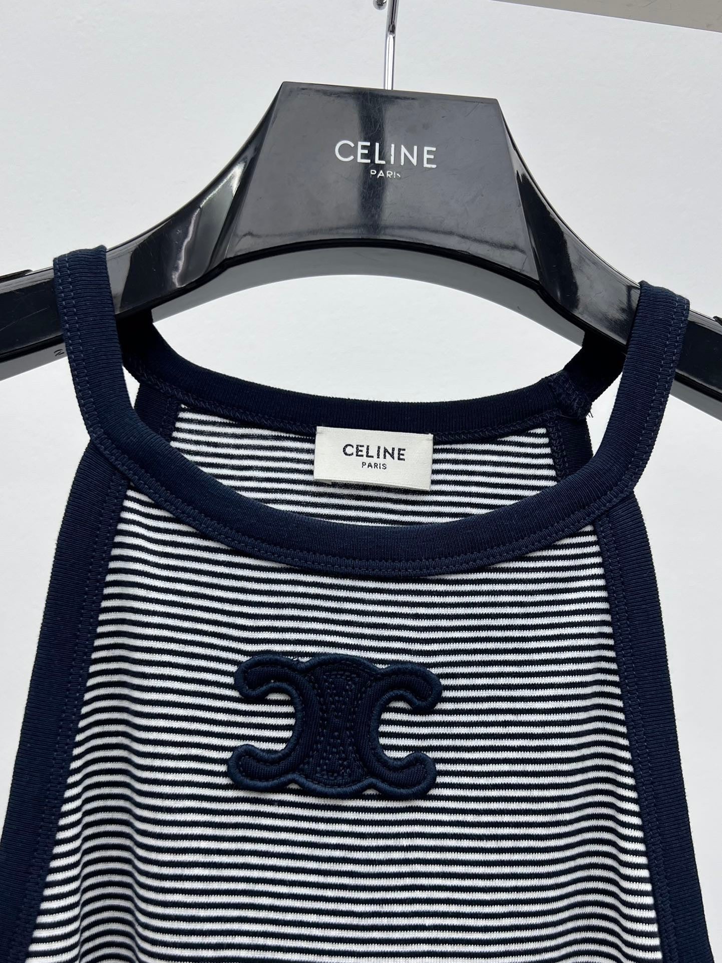 pinstriped undershirt