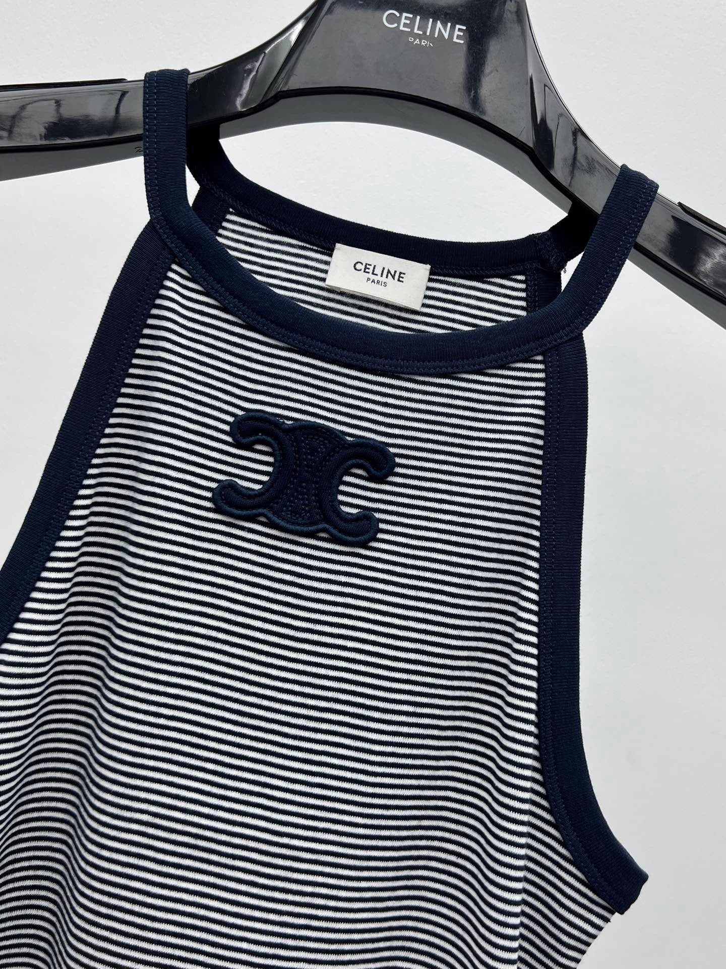pinstriped undershirt