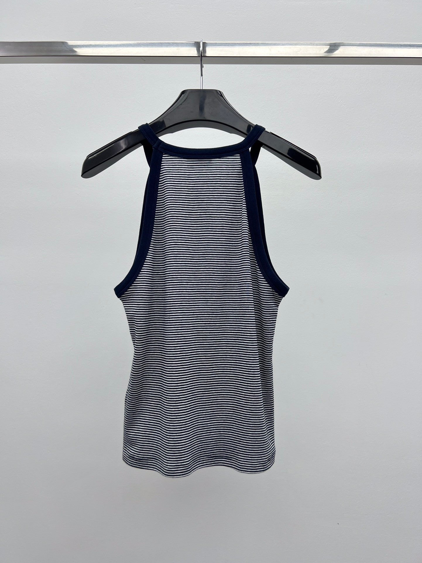 pinstriped undershirt