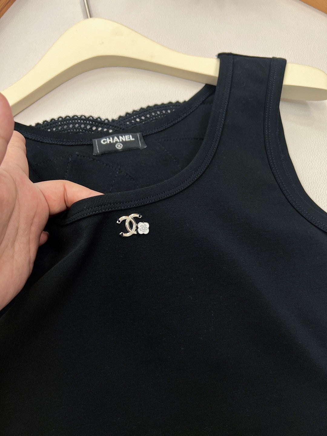 Lace vest at back